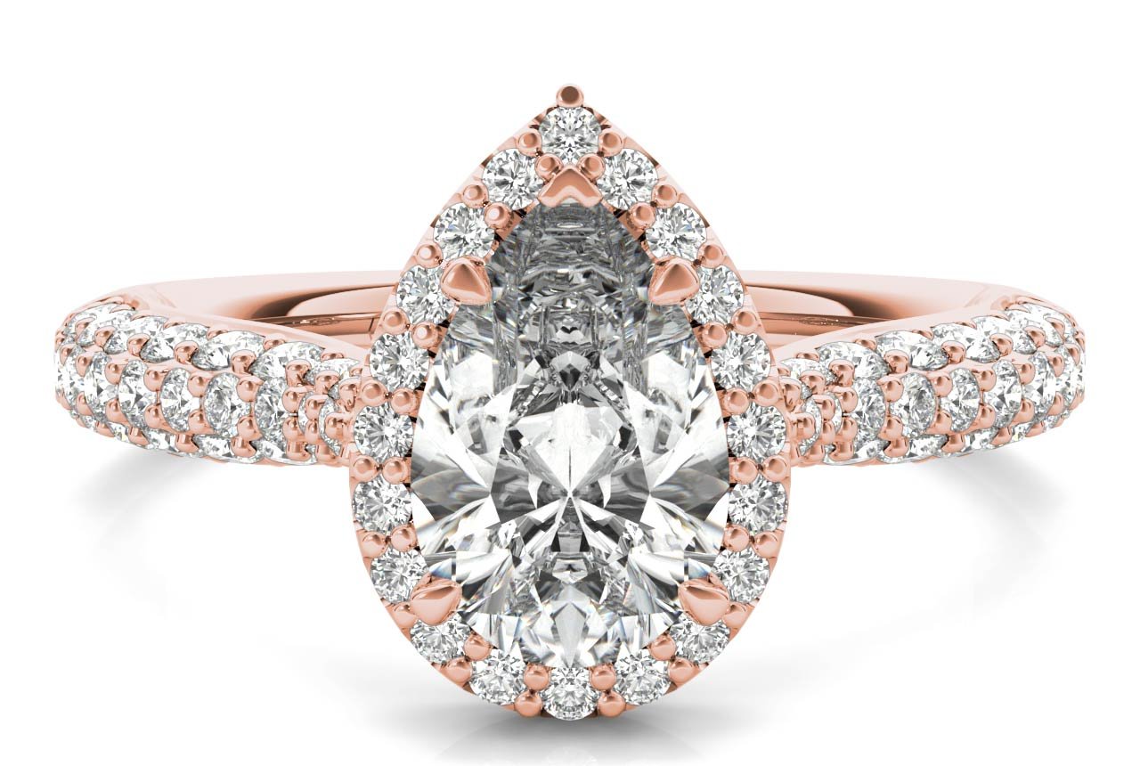 18kt Rose Gold/pear/top