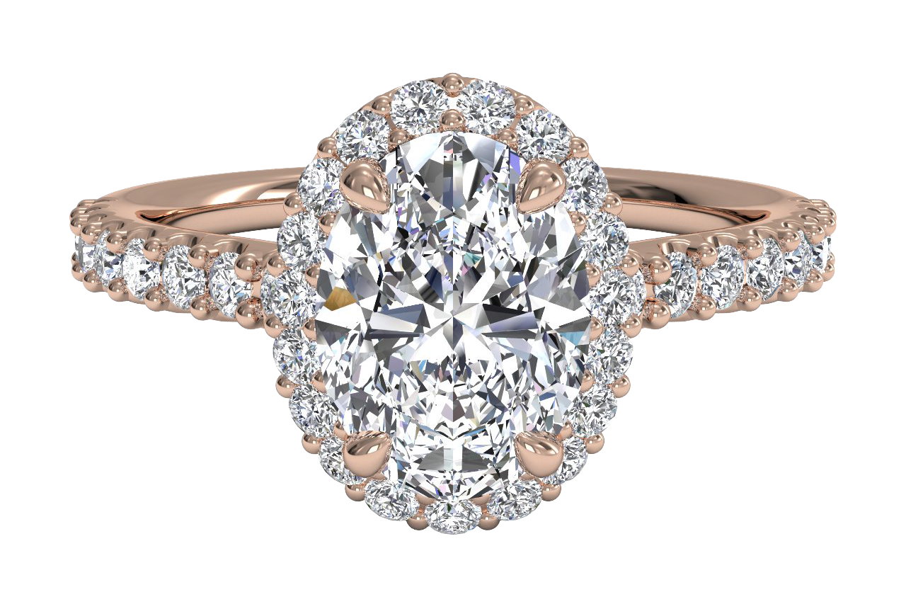 18kt Rose Gold/oval/top