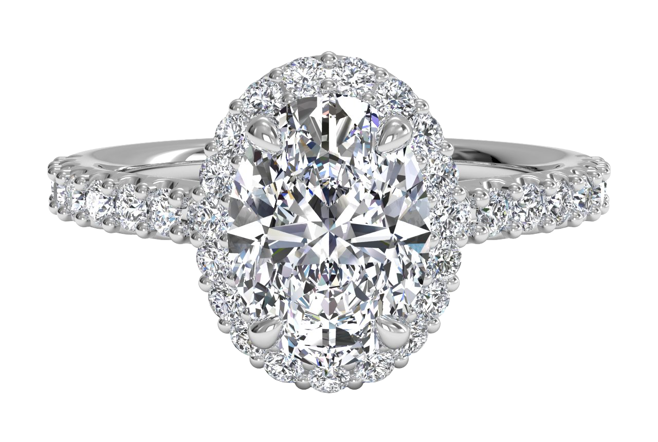 14kt white gold/18kt white gold/platinum/oval/top
