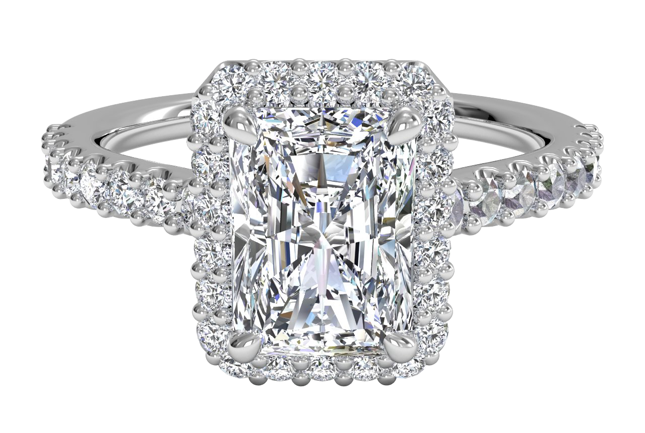 14kt white gold/18kt white gold/platinum/radiant/top