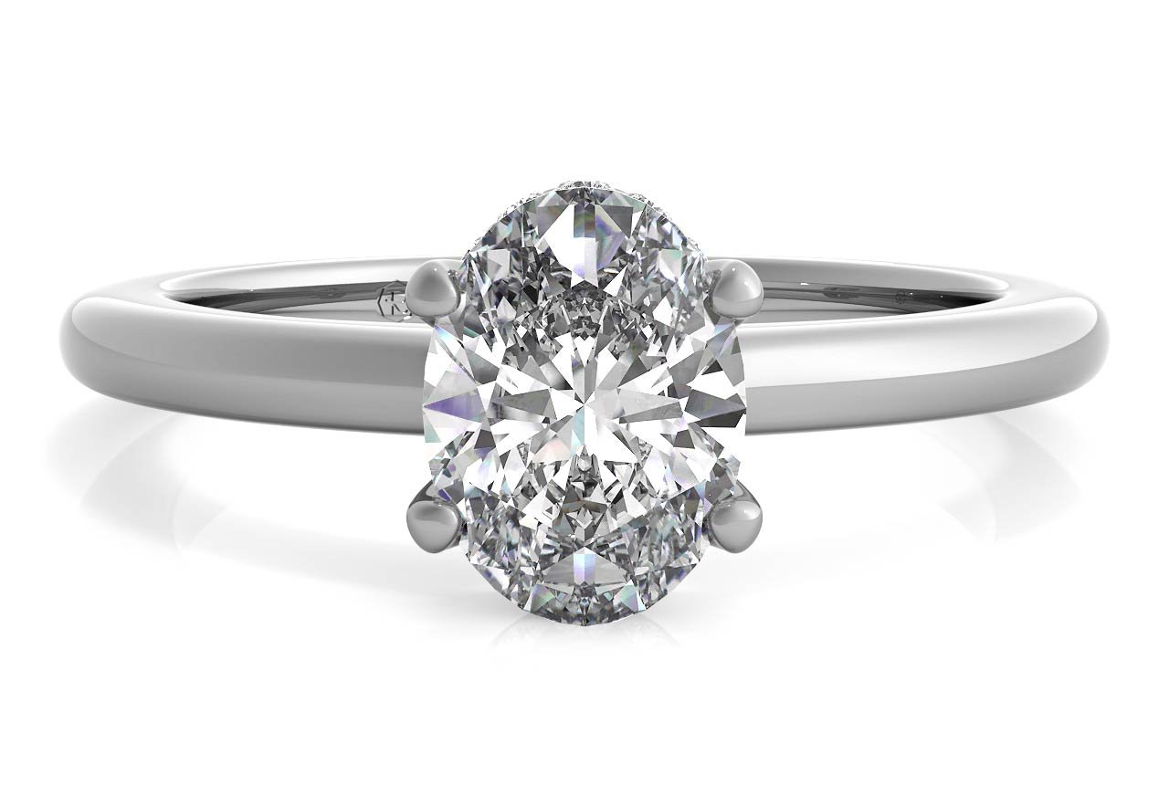 14kt White Gold/oval/top