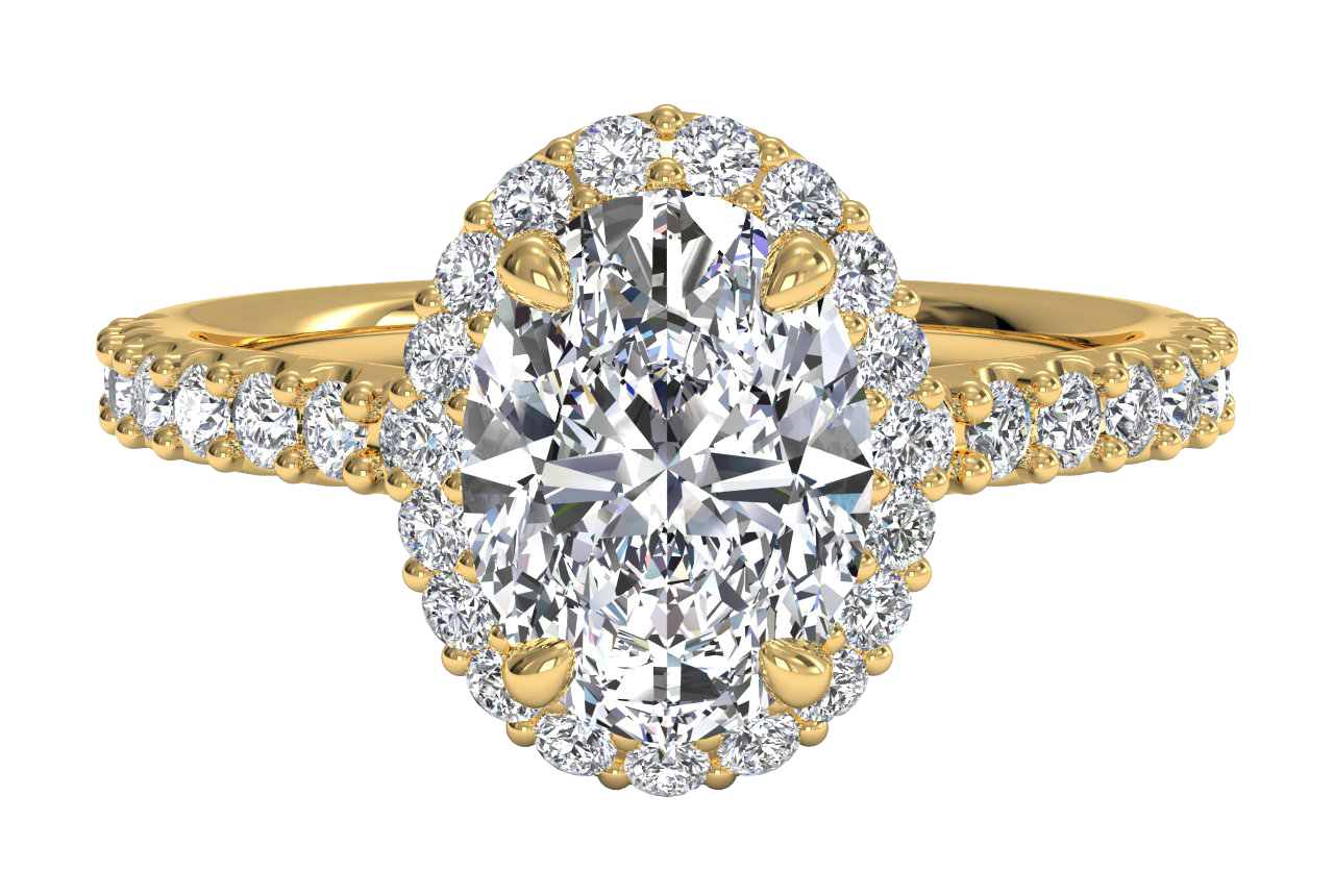 18kt Yellow Gold/oval/top