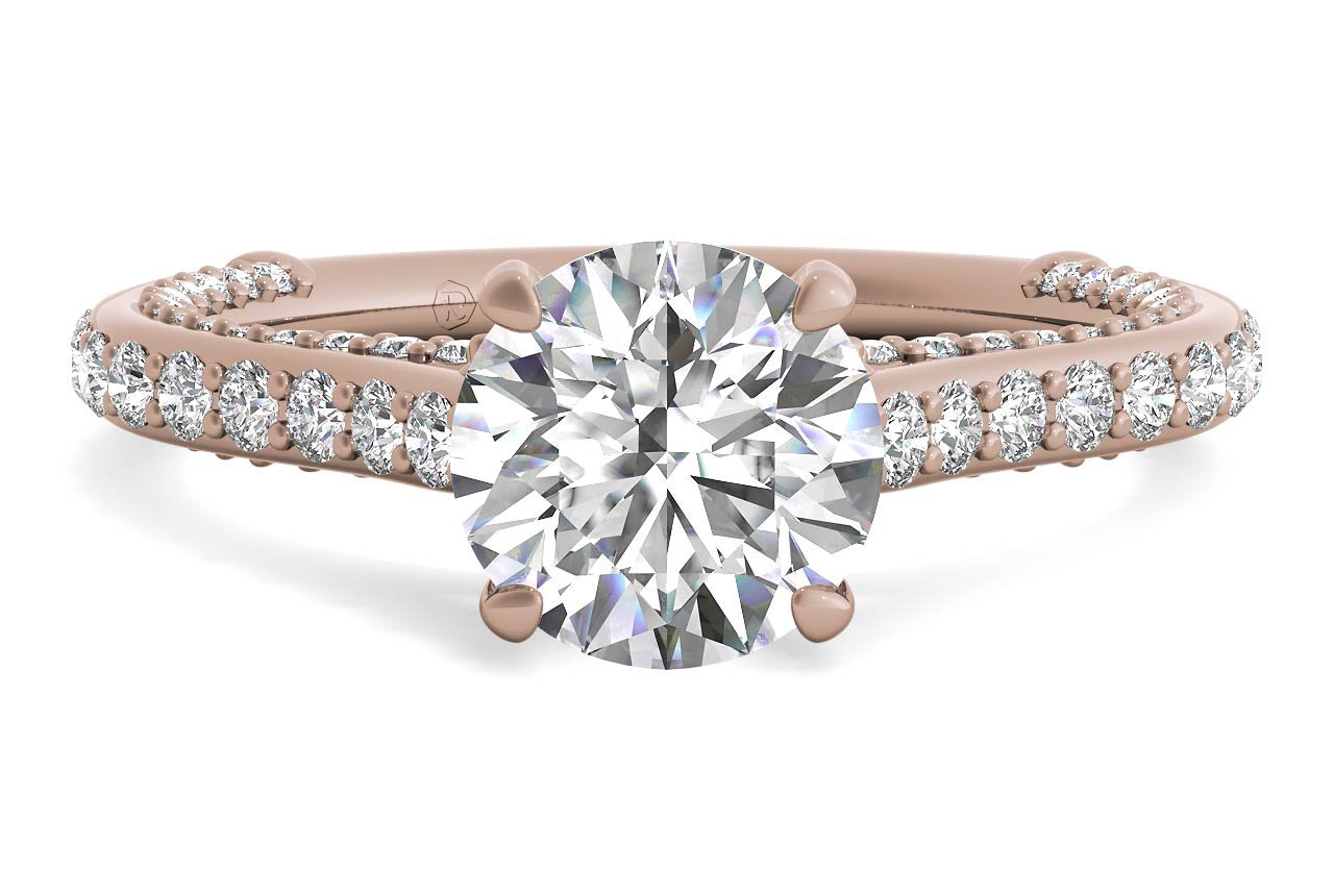 18kt Rose Gold/round/top
