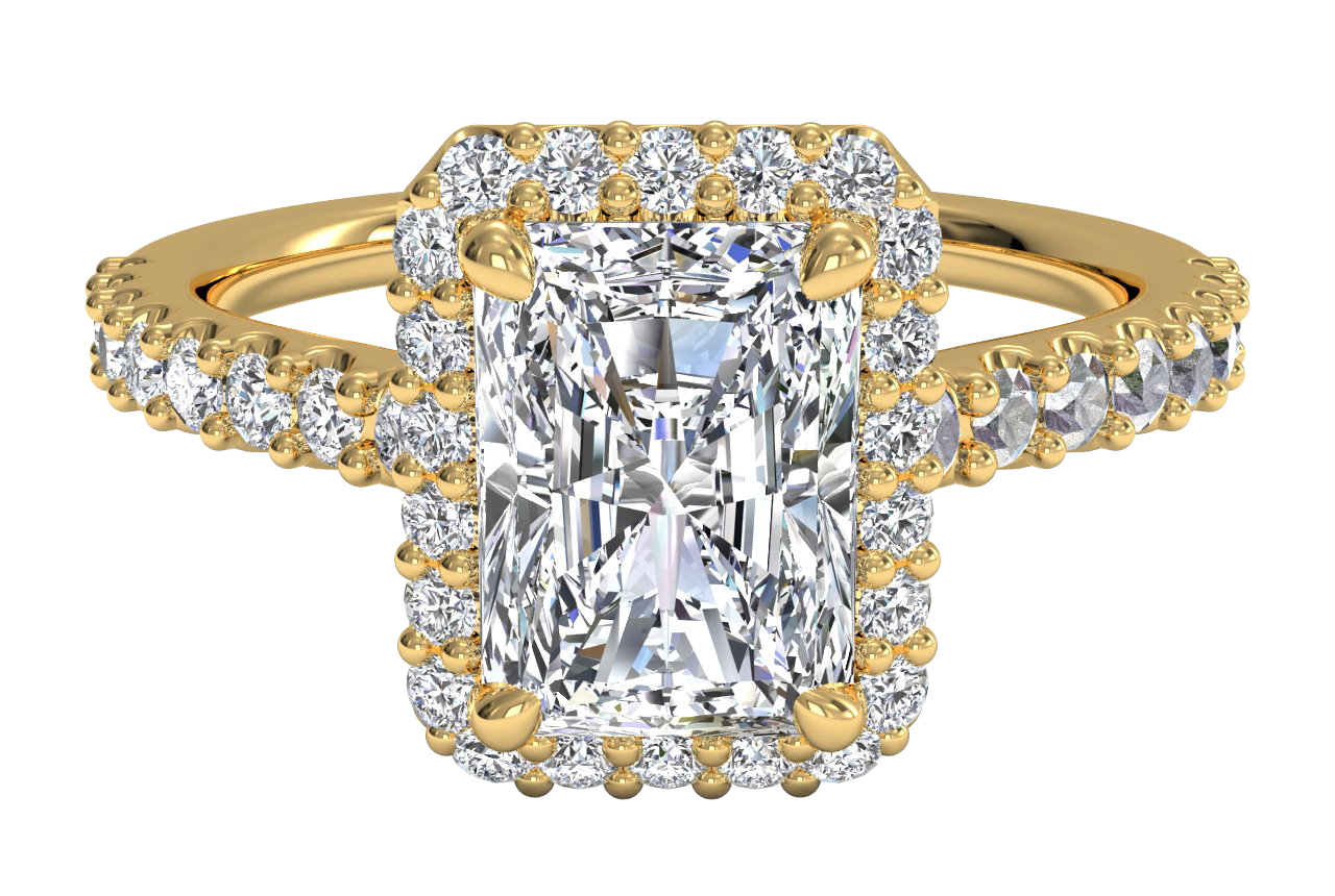 18kt Yellow Gold/radiant/top