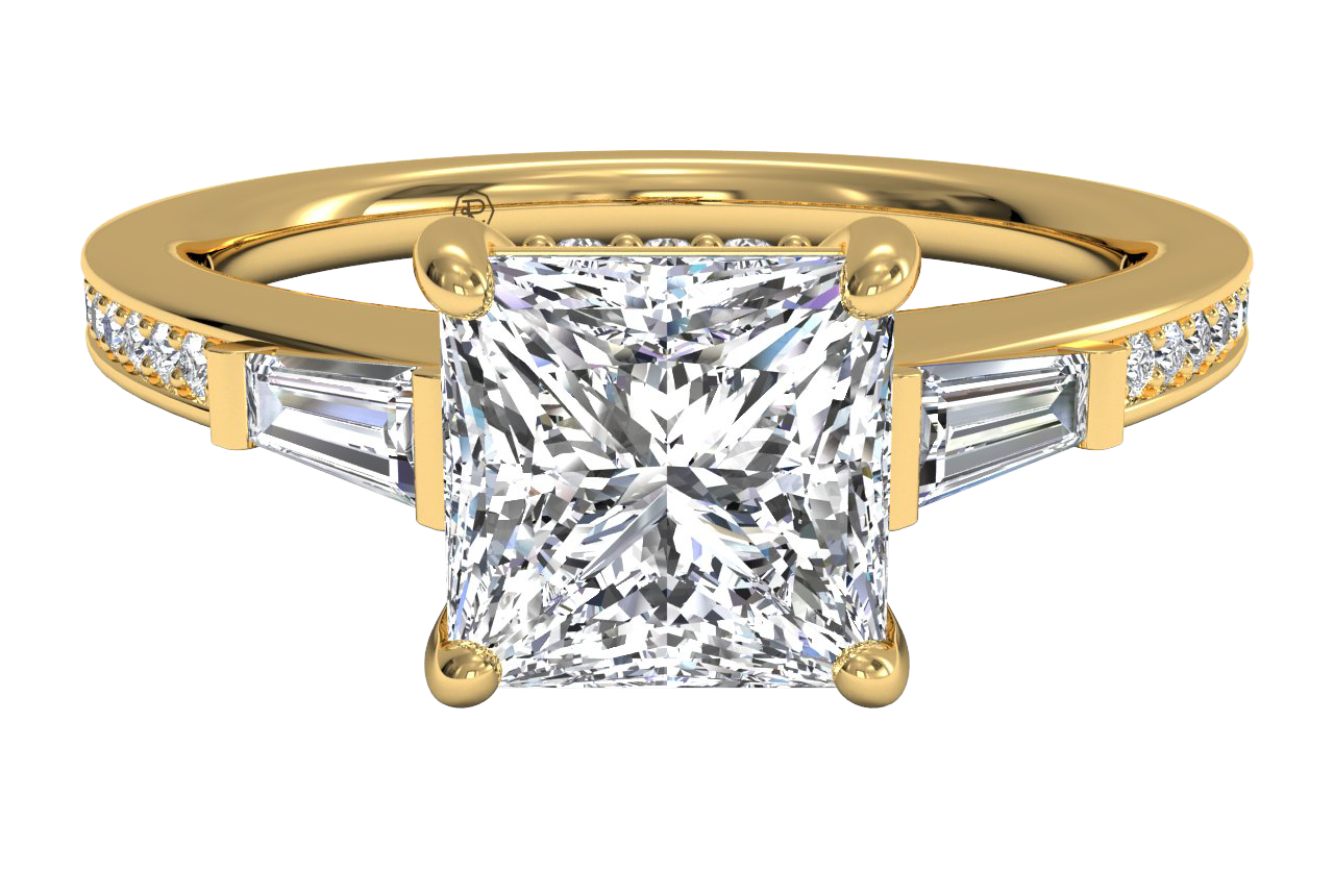 18kt Yellow Gold/princess/top