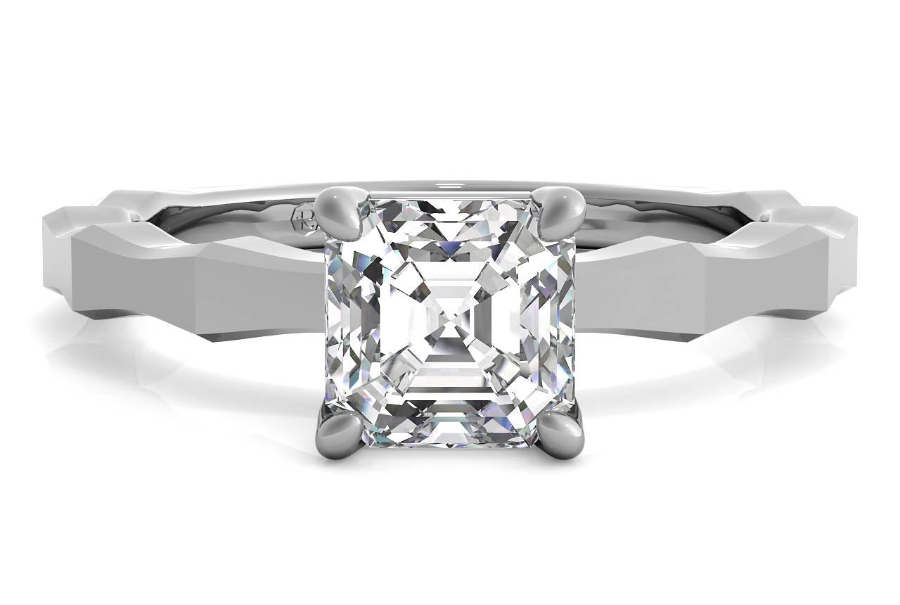 14kt White Gold/asscher/top