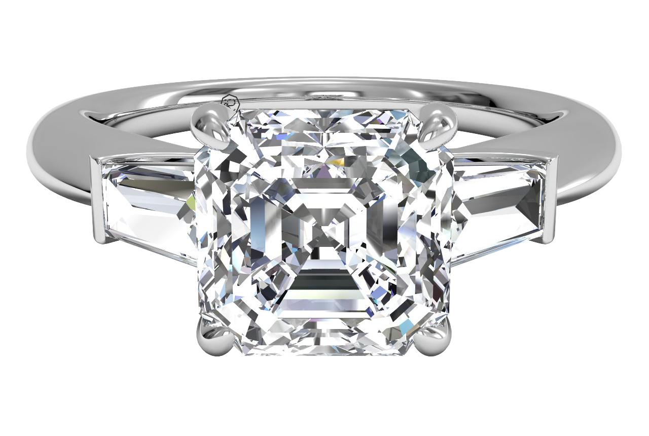 18kt White Gold/asscher/top