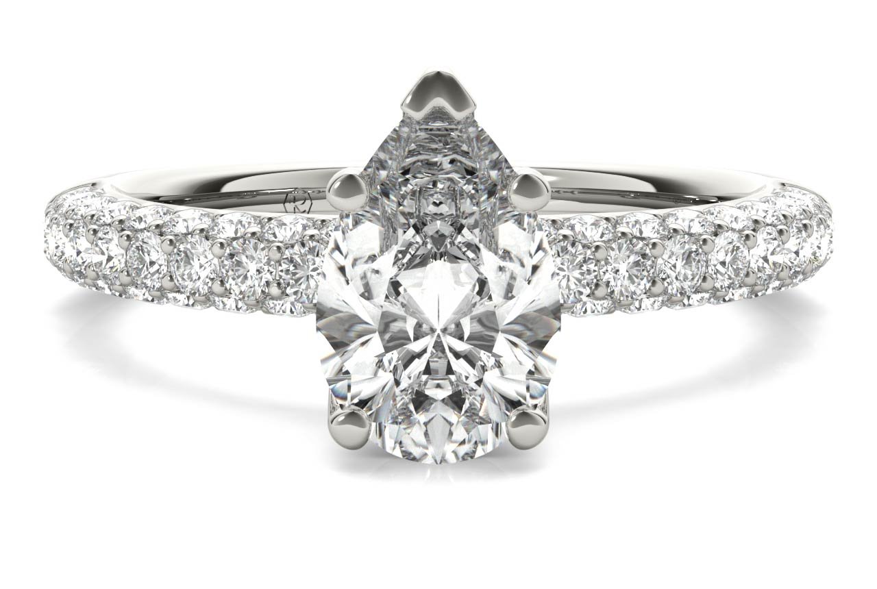 14kt White Gold/18kt white gold/platinum/pear/top