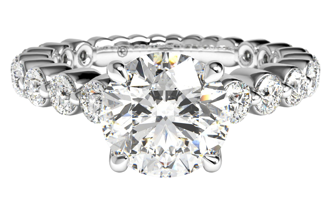 14kt White Gold/18kt white gold/platinum/round/cushion/top