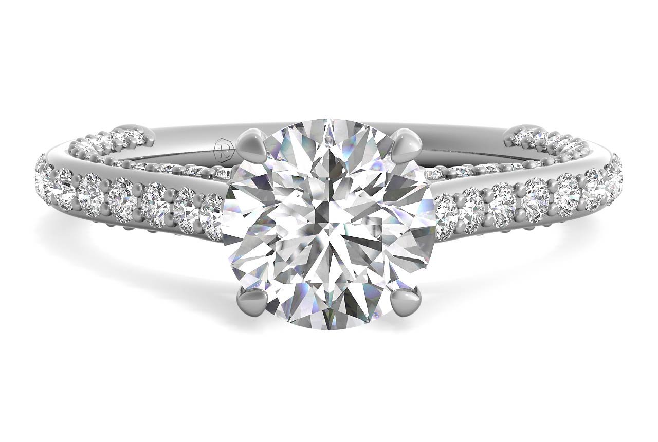 14kt White Gold/round/top