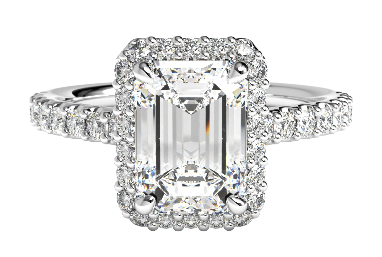 14kt white gold/18kt white gold/platinum/emerald/top
