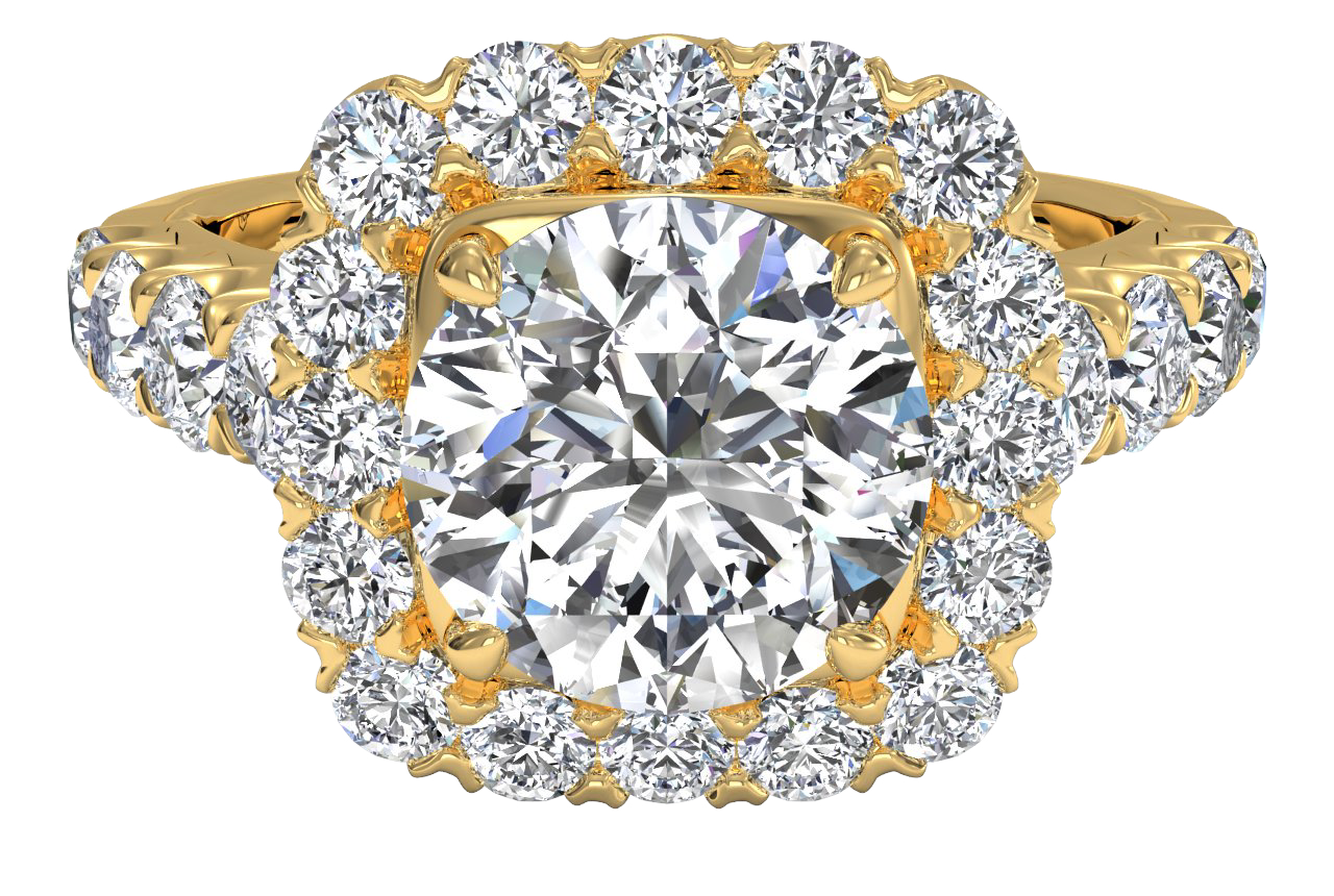 18kt Yellow Gold/round/top