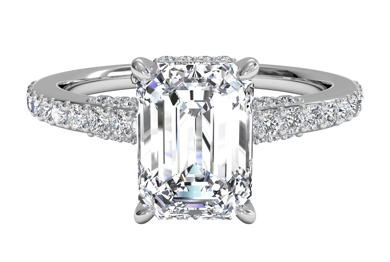 14kt White Gold/radiant/emerald/top