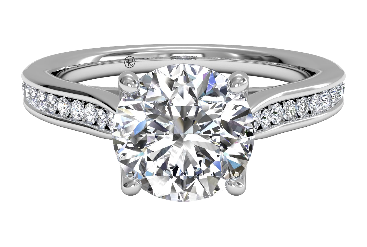 14kt White Gold/round/top