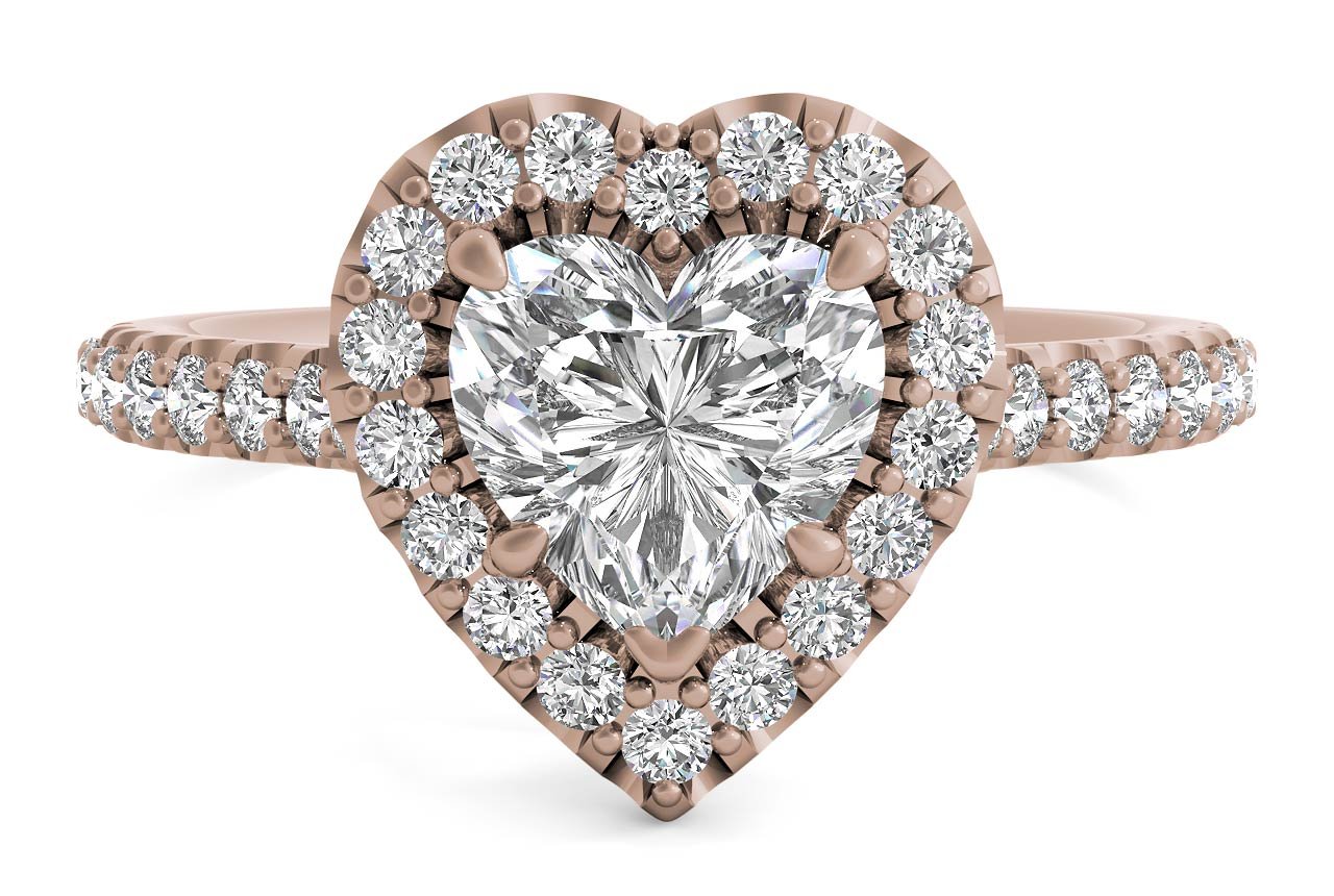 18kt Rose Gold/heart/top