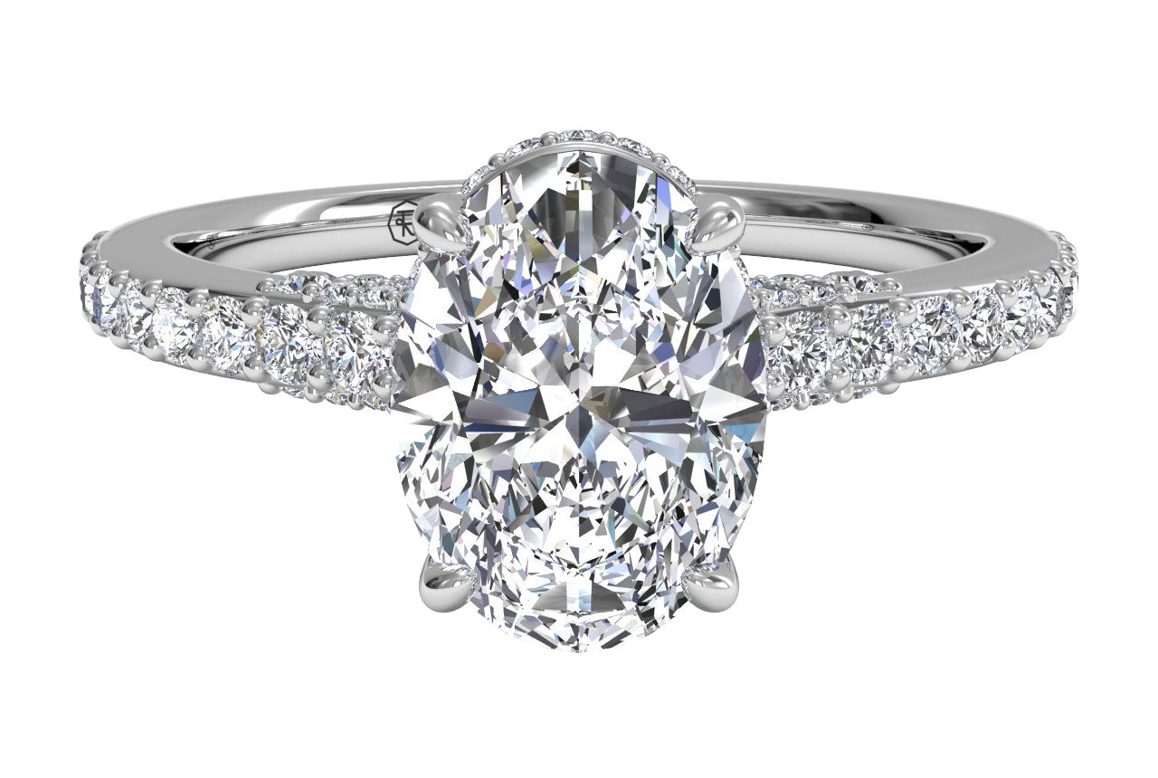 14kt White Gold/oval/top