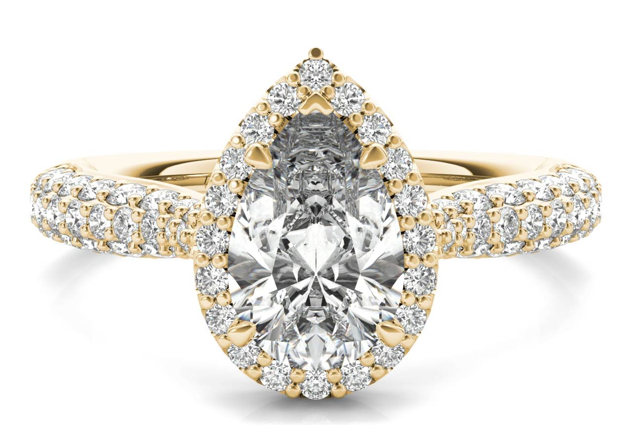 18kt Yellow Gold/pear/top